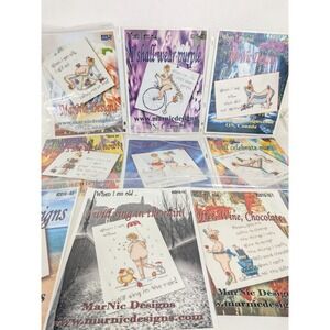 MarNic Designs When I Am Old Cross Stitch Pattern Series Lot Of 10